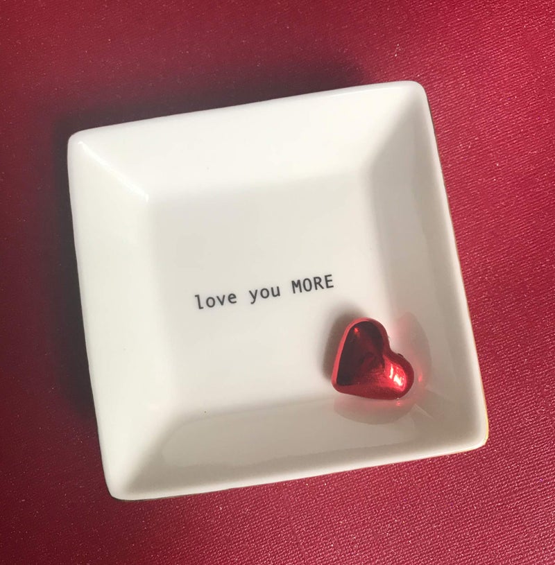 Simply Charmed Love You More Valentine's Day Gift | Husband and Wife Ring Dish | Jewelry Ring Holder | Elegant Trinket Tray Organizer Dish | Gift for Loved One - Image 3